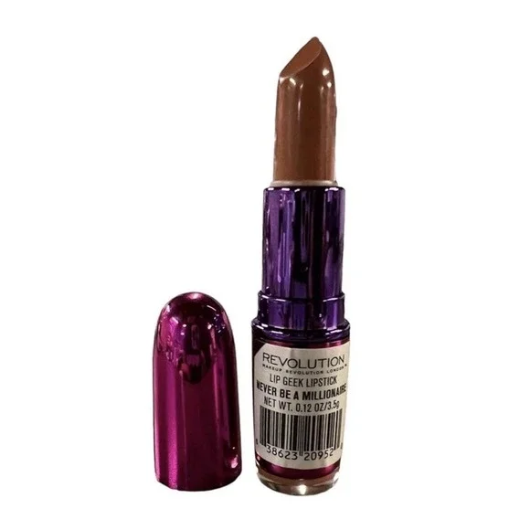 Makeup‎ Revolution London, Lip Geek Lipstick, Never Be a Millionaire .12oz