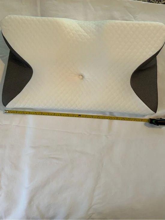 Contoured Memory Foam Pillow in White with Gray Mesh Accents