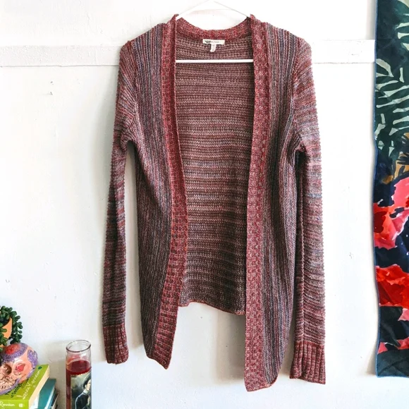 Burgundy Knit Sweater Cardigan