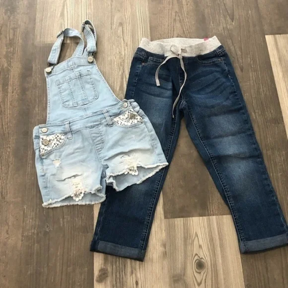 Justice Size‎ 12 Pull On Jeans and Short Overalls