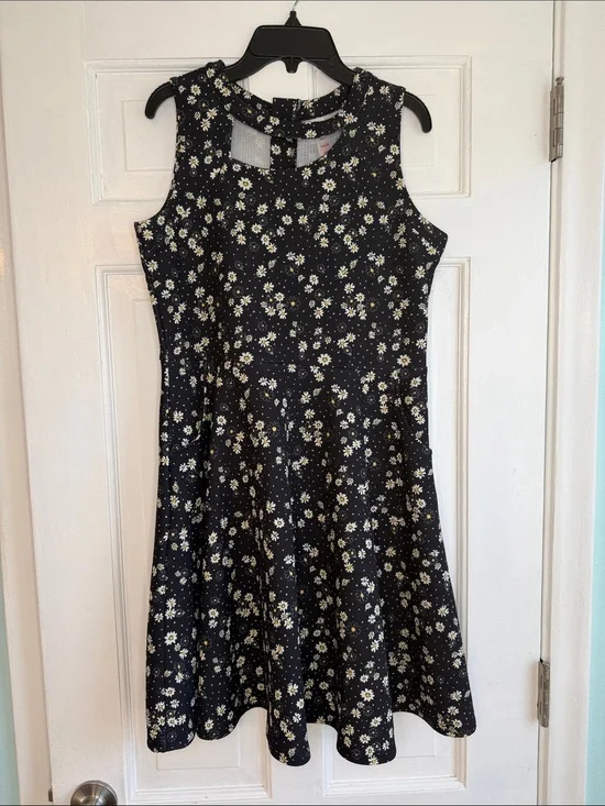 Justice Black Floral Casual Dress