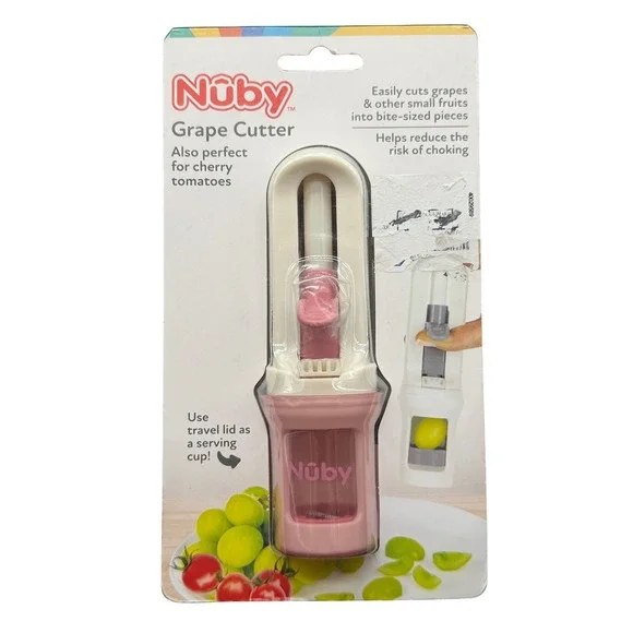 Nuby NEW Grape Cutter Pink Travel Lid Helps Reduce Choking Risk fruit‎ snacks