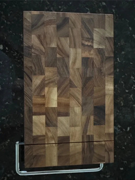 Ironwood Gourmet Walnut End-Grain Cheese Board with Built in Knife - New!