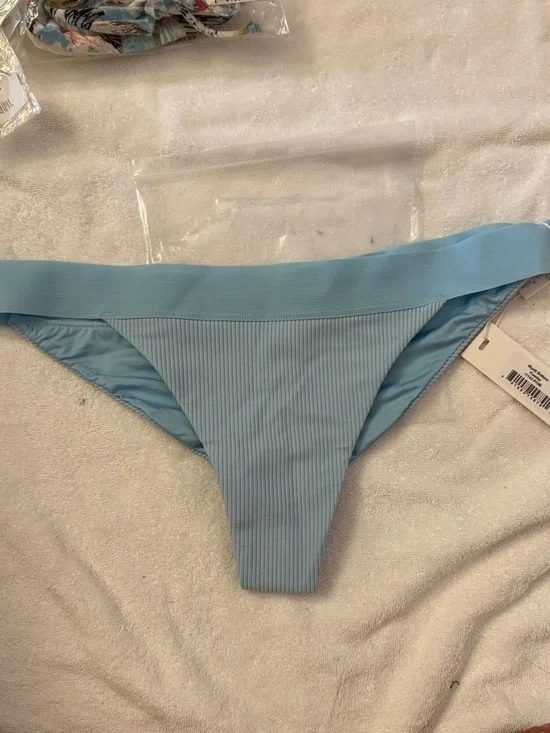 NWT Frankie’s Powder Blue Wyatt Ribbed Bikini Bottom - Women's Swim