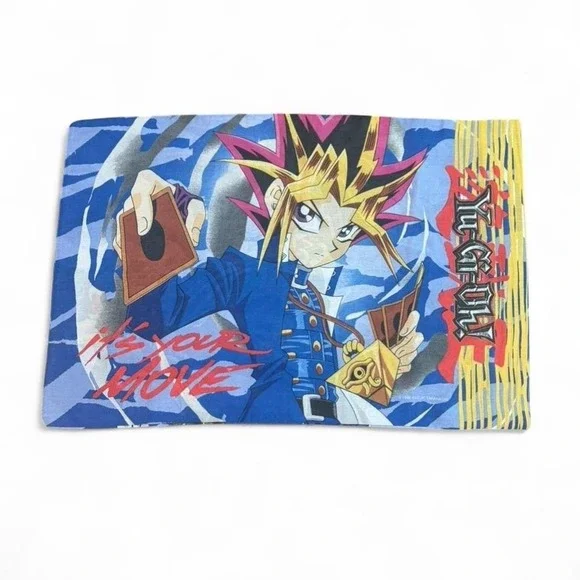 Vintage 1996 Yu-Gi-Oh! Duelist Kingdom‎ blue & yellow pillowcase