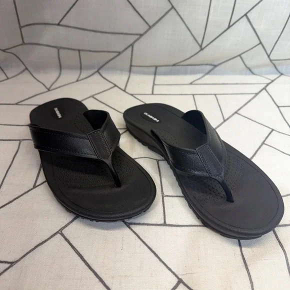 Okabashi Flip Flops LL 9.5-10.5 Black Mariner Thong Sandals Made in USA