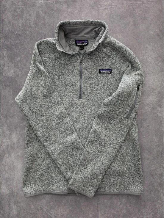 Patagonia Better Sweater 1/4 Zip Fleece Pullover Women's Medium Gray Cozy Jacket
