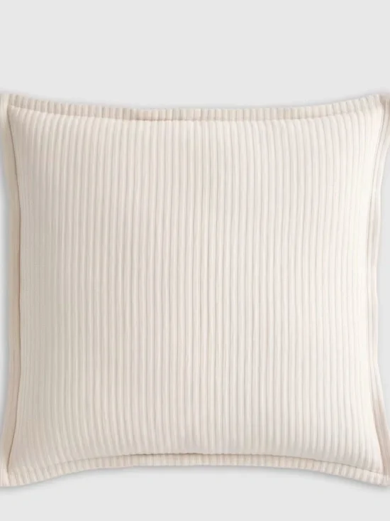 New Organic Cotton Matelasse Euro Sham Sand Ivory