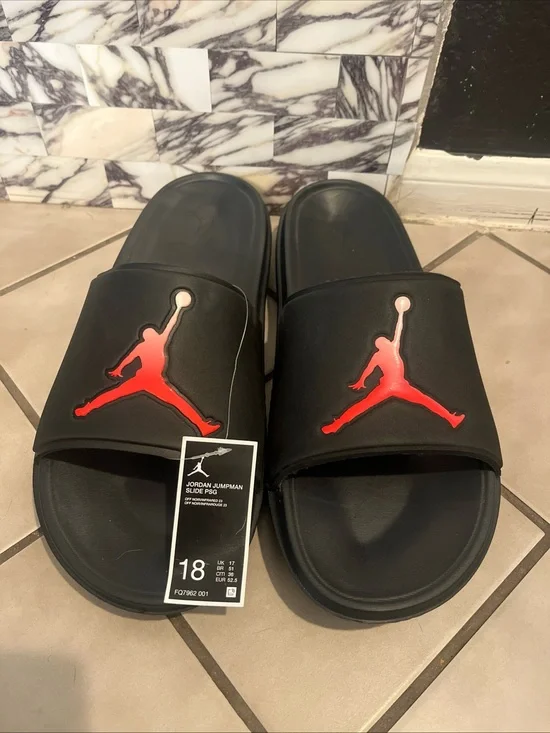 NEW Jordan Jumpman Slide PSG Men's Off Noir/Infrared 23 FQ7962-001 Size 18