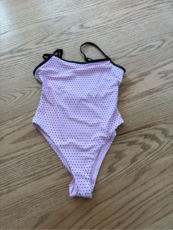 Frankie's Bikinis Pink Polka Dot One-Piece Swimsuit