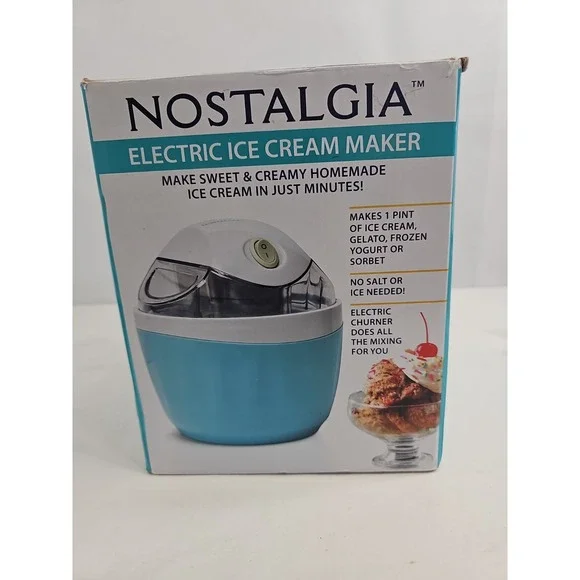 Nostalgia Electric One Pint Ice Cream Maker Gelato Frozen Yogurt Sorbet NEW