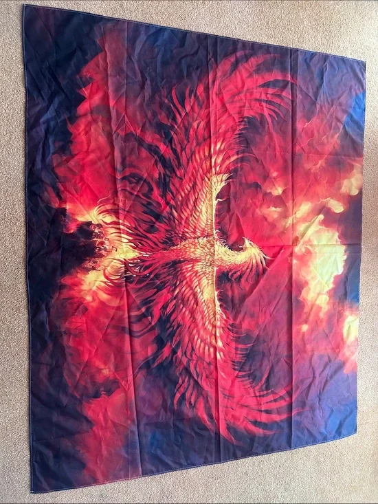 Fiery Phoenix Wall Tapestry - Red