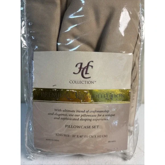 Hotel Collection Premium 1500 Series Pillowcase Set – King Size - Taupe NEW NWT