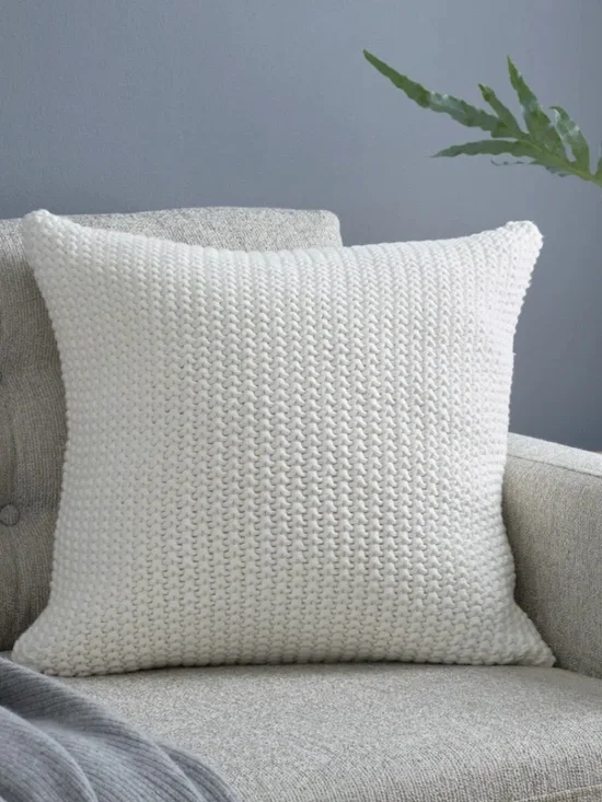 Cotton Fisherman Pillow Cover Ivory
