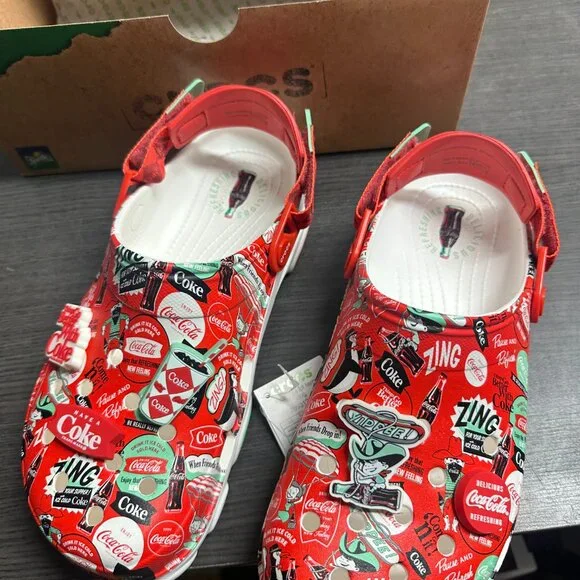 New Crocs Coca Cola Coke All-TerraIn Clog Men’s Size 9 Red / White 209312-100