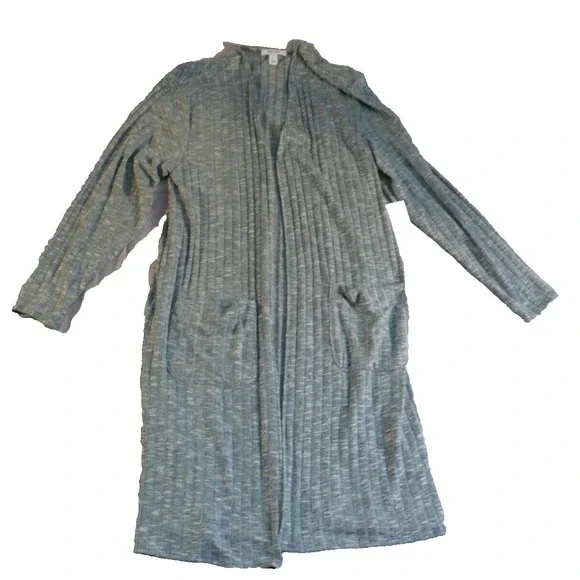 Nine‎ West Sweater Womens Medium Gray Open Front Cardigan New With Tags Pockets