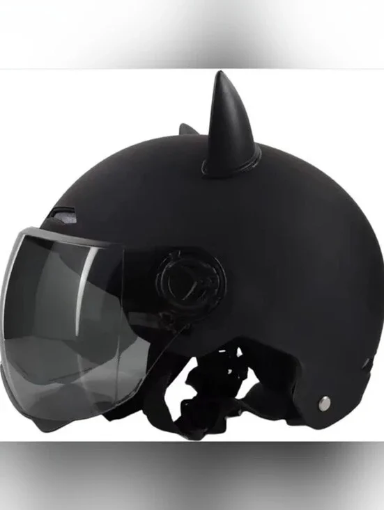 Matte Black VR/AR Helmet with Cat Ears Visor