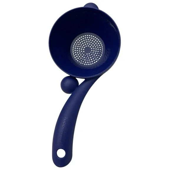 Tupperware 4476 Mini Colander Strainer Cobalt Dark Blue Plastic Retro Kitchen