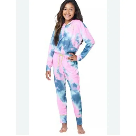 Justice Sleepwear Girls L (12-14) 1 Piece Long Sleeve Tie Dye‎