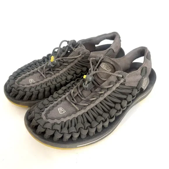 KEEN Uneek Gray Braided Corded Slip-on Sandal Men's Sz 7 Gorpcore Outdoor Water