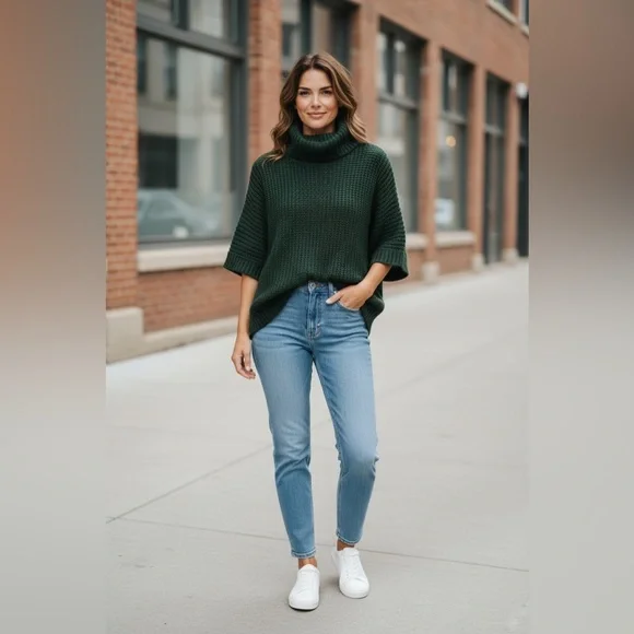 NEW DIRECTIONS Women's Short Sleeve‎ Turtleneck Sweater