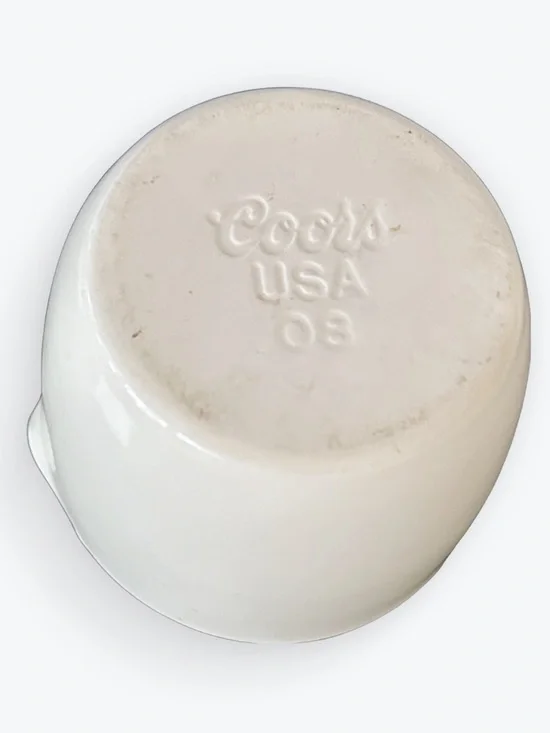 Neutral Off-White Vintage Coors USA 08 Ceramic Labware Crucible Barware