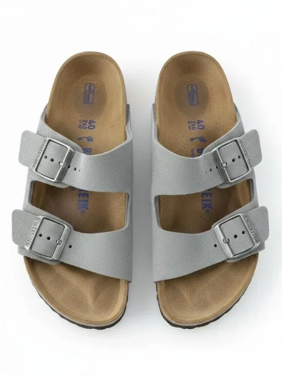 Birkenstock Arizona Soft Footbed Slide Sandals Basalt Light Blue Unisex Size 10