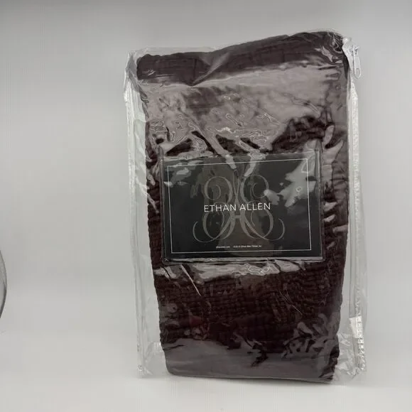 Ethan Allen Quilted Cotton Sham Euro Brown 26 X 26in Soft Luxury 100% Cotton NIP