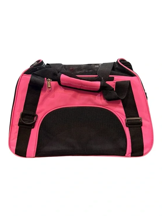 Pink and Black Pet Carrier Bag for Small Dogs and Cats