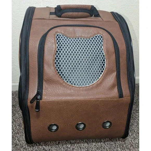 Brown Cat Dog Backpack with Vented Space Backpack NWOT