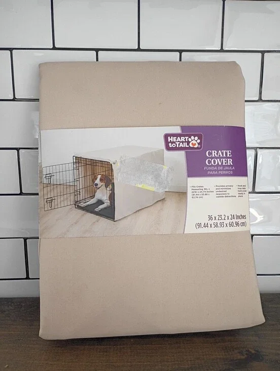 36x23x24 Heart to Tail Beige Crate Cover BRAND NEW
