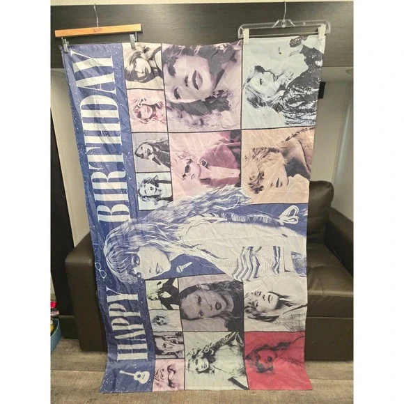 Taylor Swift Eras Tour Happy Birthday Banner Wall Hanging Party Decor Large