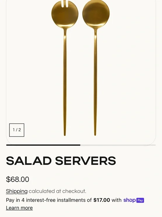 Gold Salad Servers - Elegant Metal Serving Set