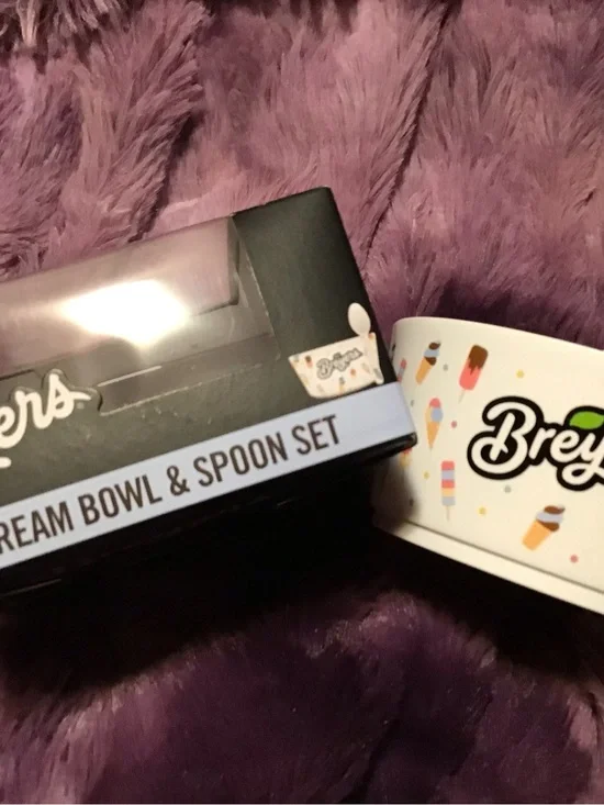 Breyers Ice Cream Bowl & Spoon Set - White with Colorful Sprinkles