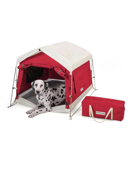 NEW Dog Tent Cotton Fabric Aluminum Poles Camping Mat Cooling Weatherproof Large