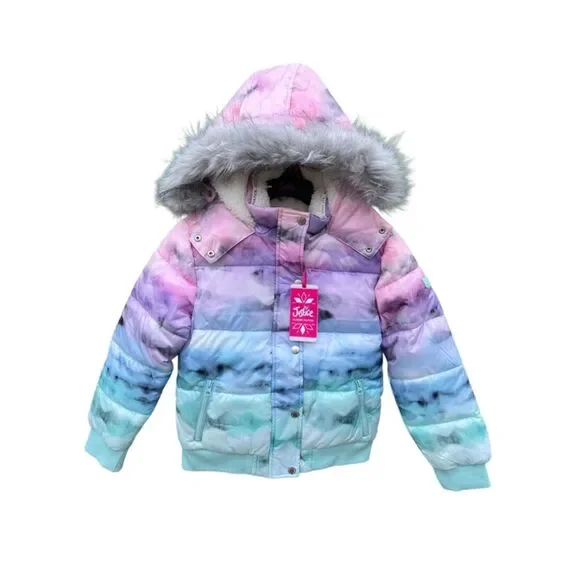 Girls Justice Matte Puffer Bomber Coat Size XL