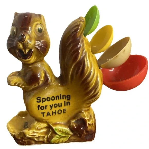 Vintage Spooning For You‎ In Tahoe Squirrel Measuring Spoons Ring Holder