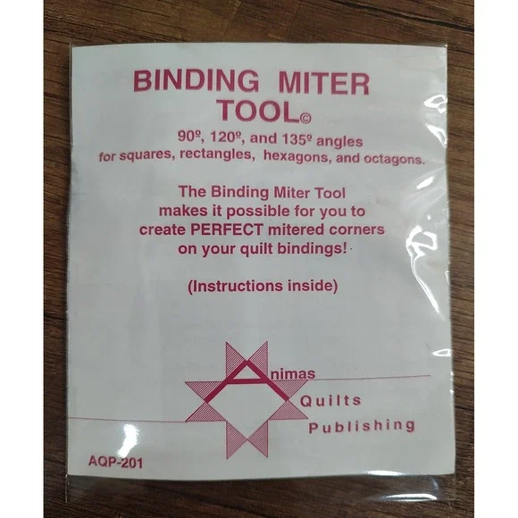 Binding Miter Tool Ruler Animas Quilts 90 120 135 Degree Angles Corners AQP-201