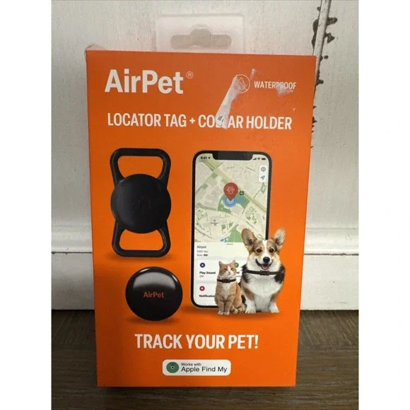Track Your Pet! AirPet Locator Tag Works With Apple Find My - New in Box!