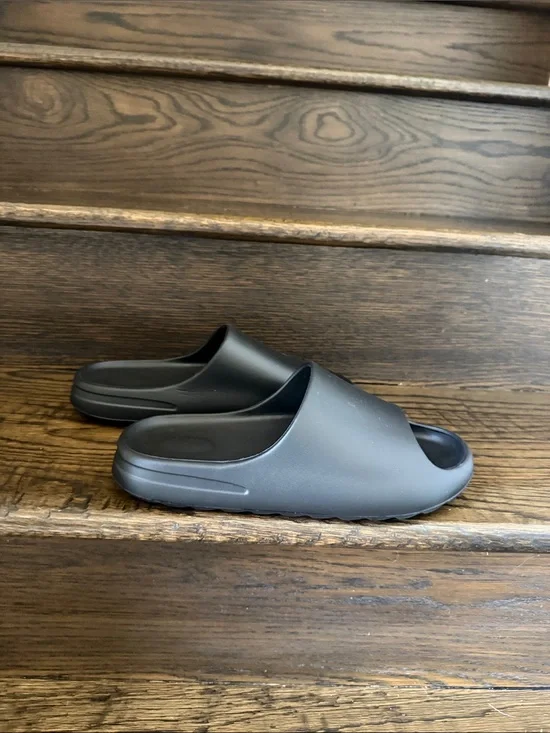 Men's Black Slide Sandals - Minimal Comfort