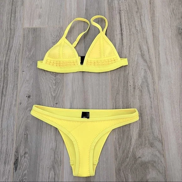 triangl swimwear Yellow Triangle Bikini Set