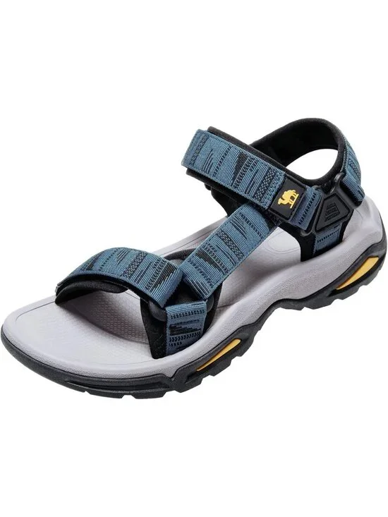 Mens Light Blue Black Arch Support Open Toe Waterproof Hiking Sport Sandal Shoes