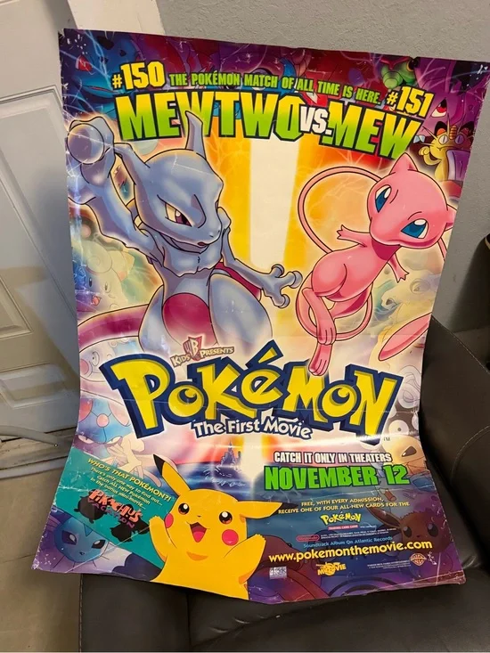 Pokémon The First Movie Poster — Mewtwo vs Mew