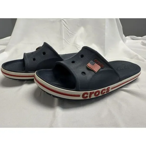 Mens Crocs Bayaband Slide Sandals Blue 205392 Blue Slip On Shoes Mens 7 Women 9‎