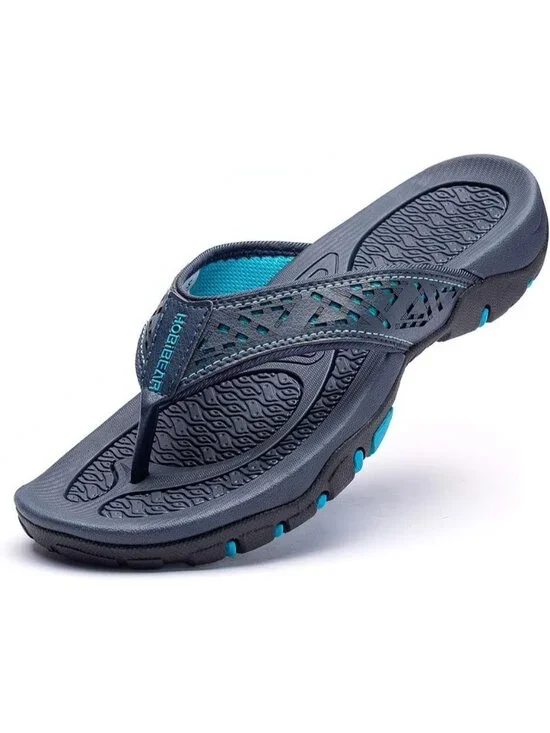 Men's Blue Sport Flip Flops Comfort Outdoor Rubber Casual Thong Sandal Shoes