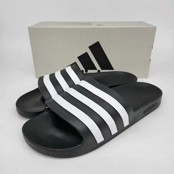 New Adidas Adilette Aqua Stripe Slides Men's Size 12