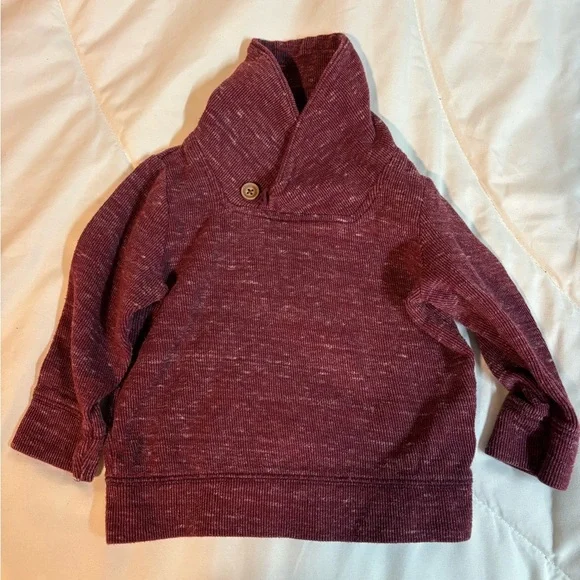 Old Navy Maroon Kids Sweater size 18-24 months with cute button at top