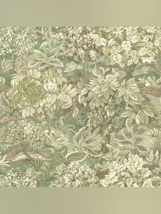Wallpaper Walls Republic Albany Parsons Wood Green Foilage Flowers ~ 2 Rolls