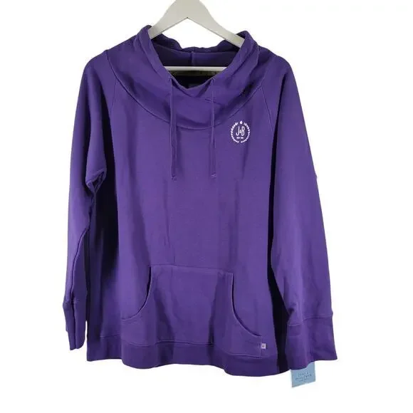 Jane & Bleecker NY Pullover‎ Sweater Womens XL Purple Cowl Neck NWT Loungewear