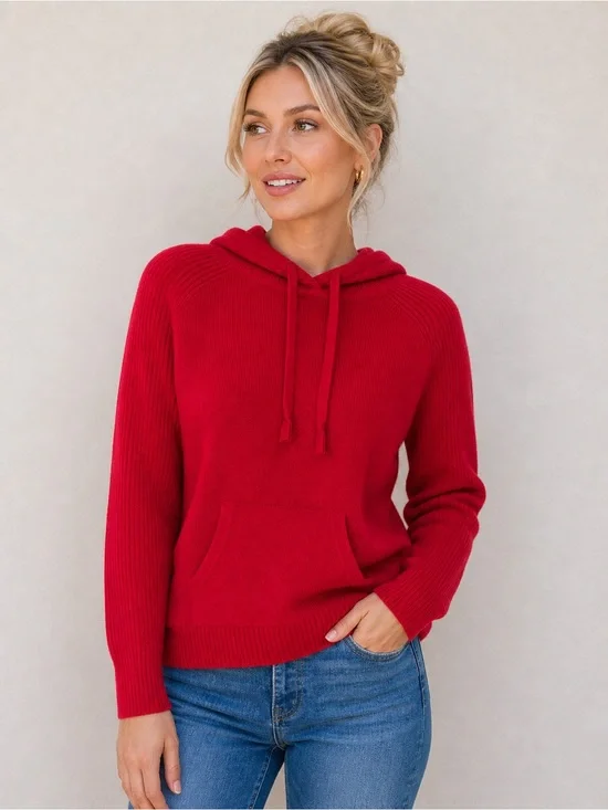 Style & Co. Vibrant Red Hooded Sweater‎